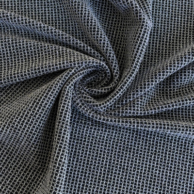 POLY KNIT S JQD LRX DSN # CHECKS # BLACK SLV