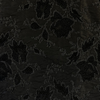 JQD S BAROQUE DULL FLOWERS BLACK širine 1.6 m, gramaže 225 g/m2. Elegantan žakard sa lureks sjajem, čvrst, za šivenje odela, haljina.