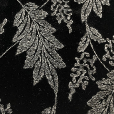 JQD S BONDED VELVET DSN # 8645 LEAVES # BLACK GRAY