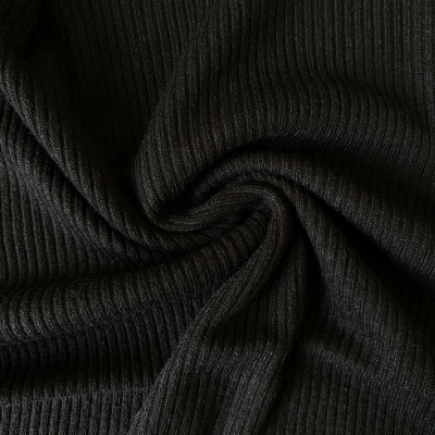 JQD KNIT VIS RIB DSN # STR # BLACK