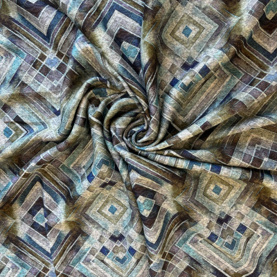 POLY KNIT OMEGA DGT PRT DSN # DOUBLE ABSTRACT # NAVY OLIVE