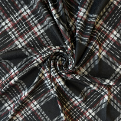 POLY KNIT OMEGA DGT PRT DSN # DOUBLE CHECKS # BLACK RED