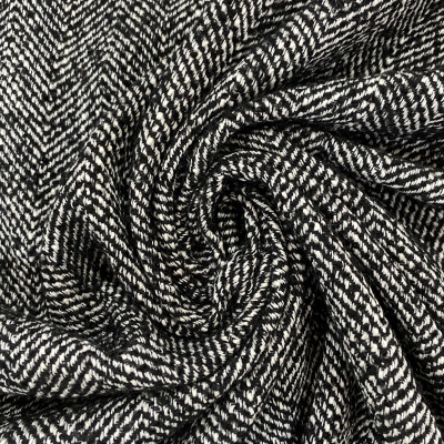 BUKLE CO COAT HERRINGBONE DSN # HERRINGBONE # BLACK