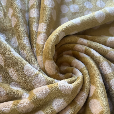 POLAR FUR NEW PRT DSN # DOTS # YELLOW BEIGE