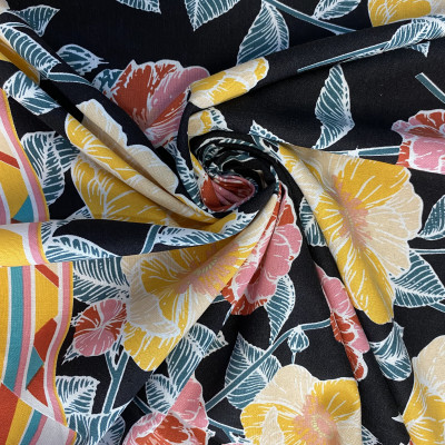 LAN VISKOZA 10 PRT DSN # 6115 # FLOWERS & BORDER BLACK