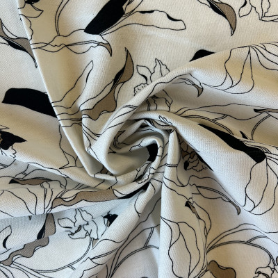 LAN VISKOZA 10 DGT PRT DSN # LEAVES&FLOWERS # WHITE