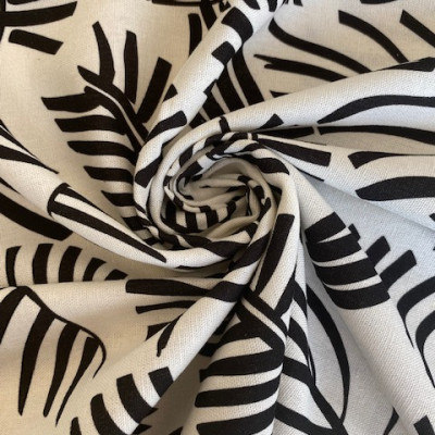 LAN VISKOZA 10 DGT PRT DSN # LEAVES # WHITE OFF BLACK