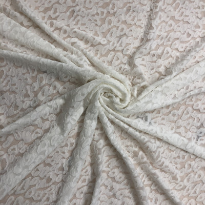 POLY KNIT URAGIRI JQD DSN # LEOPARD # WHITE OFF