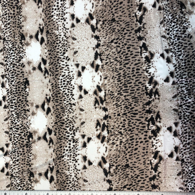 POLY KNIT BRUSHED PRT DSN # 6 ANIMAL # BROWN BLACK