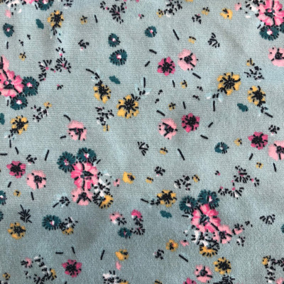POLY KNIT SOFT ELY PRT DSN # 11 S FLOWERS # MINT
