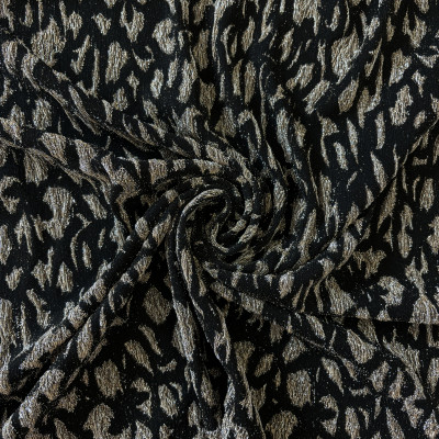 POLY KNIT N 64738 DSN # GEO SHINY # BLACK CHAMPAGNE
