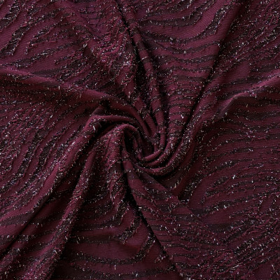 POLY KNIT URAGIRI METALIC DSN # ZEBRA # BORDEAUX