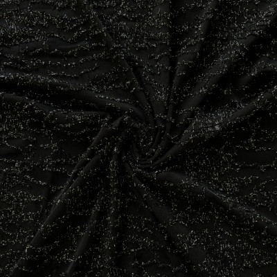 POLY KNIT URAGIRI METALIC DSN # NET # BLACK