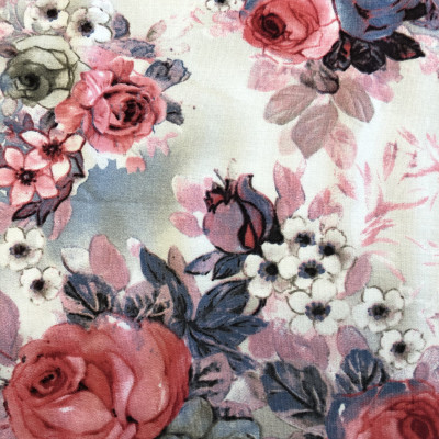 FUTER VIS 2403 LIKRA PRT DSN # FLOWER # WHITE OFF ROSE