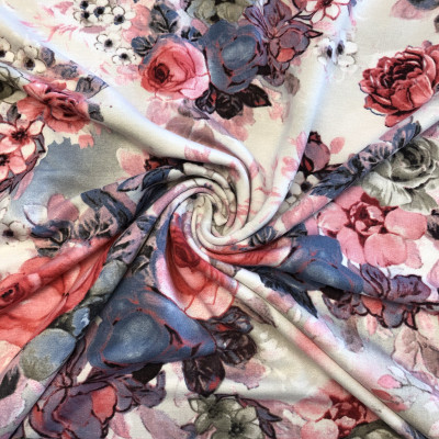 FUTER VIS 2403 LIKRA PRT DSN # FLOWER # WHITE OFF ROSE
