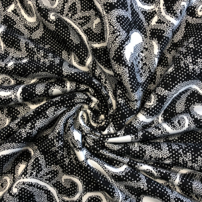 FUTER VIS 2403 LIKRA PRT DSN # FLOWER # BLACK WHITE OFF