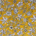 06022118-14233 - KOSULJAR VIS CHALIS PRT FLOWERS YELLOW WHITE širine 1.4 m, gramaže 125 g/m2. Viskozni košuljarac sa printom, lagan i lepršav, za haljine, košulje.