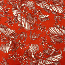 06022118-14247 - KOSULJAR VIS CHALIS PRT PALMS RED WHITE širine 1.4 m, gramaže 125 g/m2. Viskozni košuljarac sa printom, lagan i lepršav, za haljine, košulje.