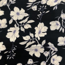 06022118-15789 - KOSULJAR VIS CHALIS PRT FLOWERS BLACK širine 1.4 m, gramaže 125 g/m2. Viskozni košuljarac sa printom, lagan i lepršav, za haljine, košulje.